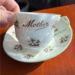 Royal Dover English ‘Mother' Tea Cup and Saucer Set - Bone China